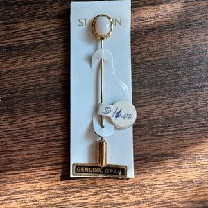 Vintage Gold Stick Pin with Genuine Opal